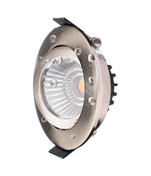 Faretto Incasso Tondo Slim Luce Box Doccia Led 8w Orientabile Dimmerabile Nichel  -bianco Caldo      -