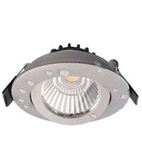 Faretto Incasso Tondo Slim Luce Soffitto Box Doccia Led 8w Orientabile Dimmerabile  Silver-bianco Caldo      -