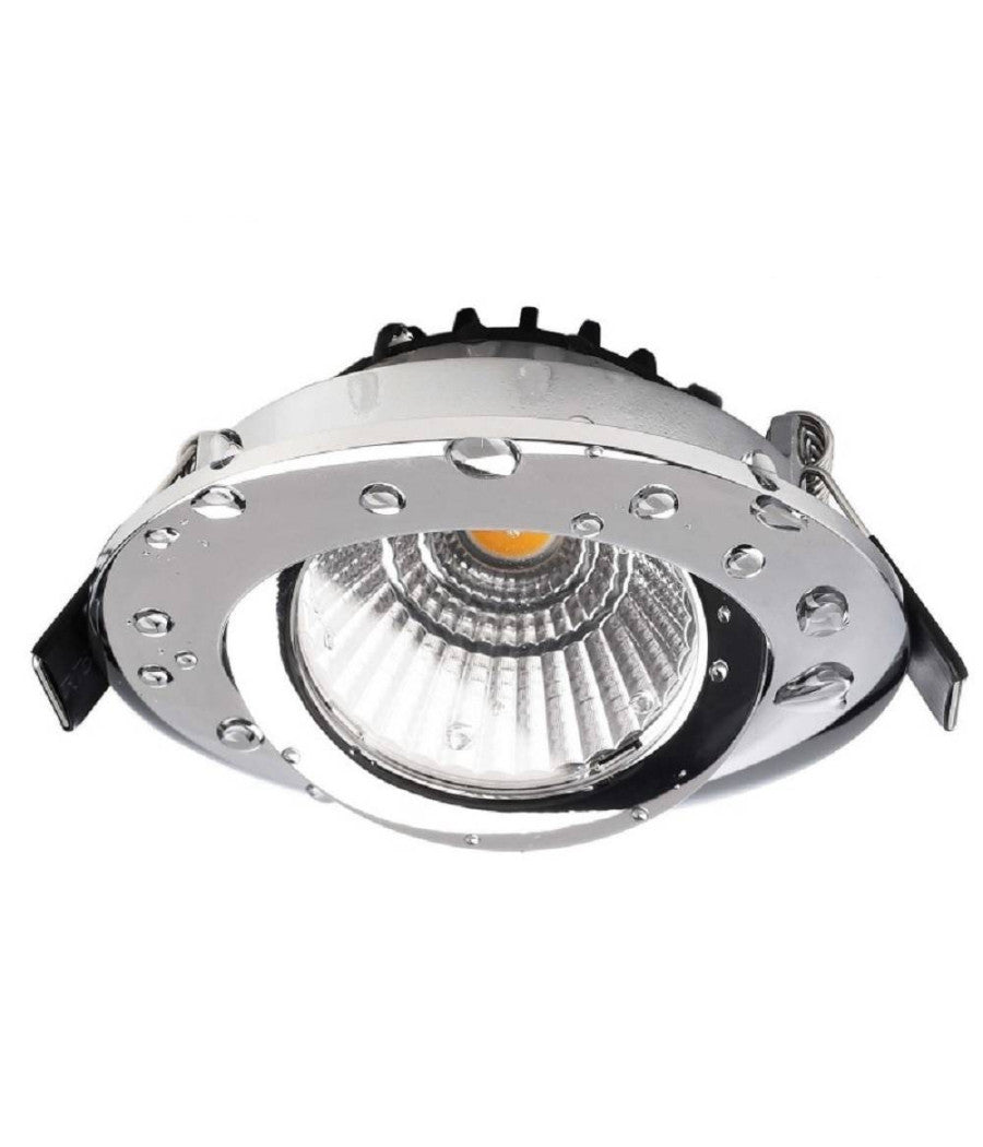 Faretto Incasso Tondo Slim Luce Soffitto Box Doccia Led 8w Orientabile Dimmerabile         