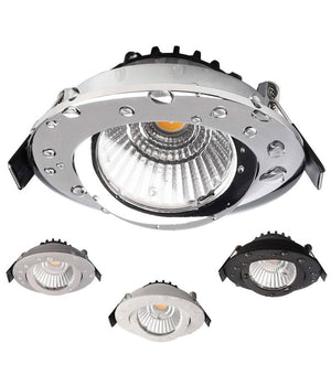 Faretto Incasso Tondo Slim Luce Soffitto Box Doccia Led 8w Orientabile Dimmerabile         