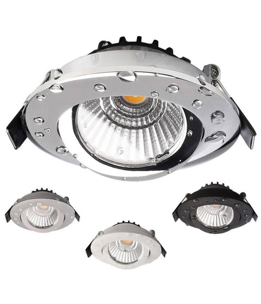 Faretto Incasso Tondo Slim Luce Soffitto Box Doccia Led 8w Orientabile Dimmerabile         