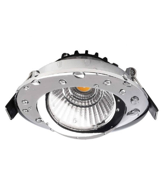 Faretto Incasso Tondo Slim Luce Soffitto Box Doccia Led 8w Orientabile Dimmerabile  Cromo-bianco Caldo      -