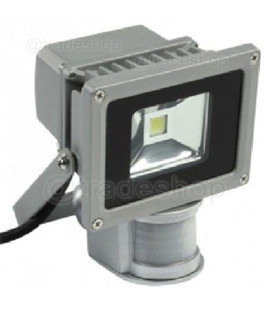 Faretto Lampada Esterna Faro Led 10w Con Sensore Di Movimento Pir 9 Led 600lm  -bianco Freddo      -