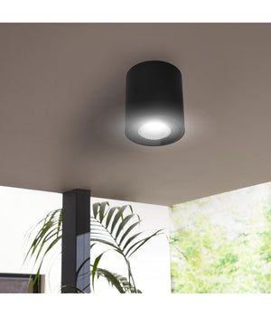 Faretto Lampada Soffitto Attacco Gu10 Plafoniera Tonda Esterno Led Impermeabile  Nero       