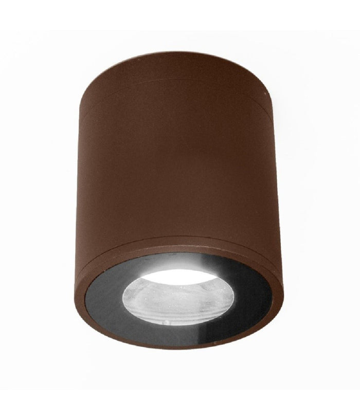 Faretto Lampada Soffitto Attacco Gu10 Plafoniera Tonda Esterno Led Impermeabile  Marrone       