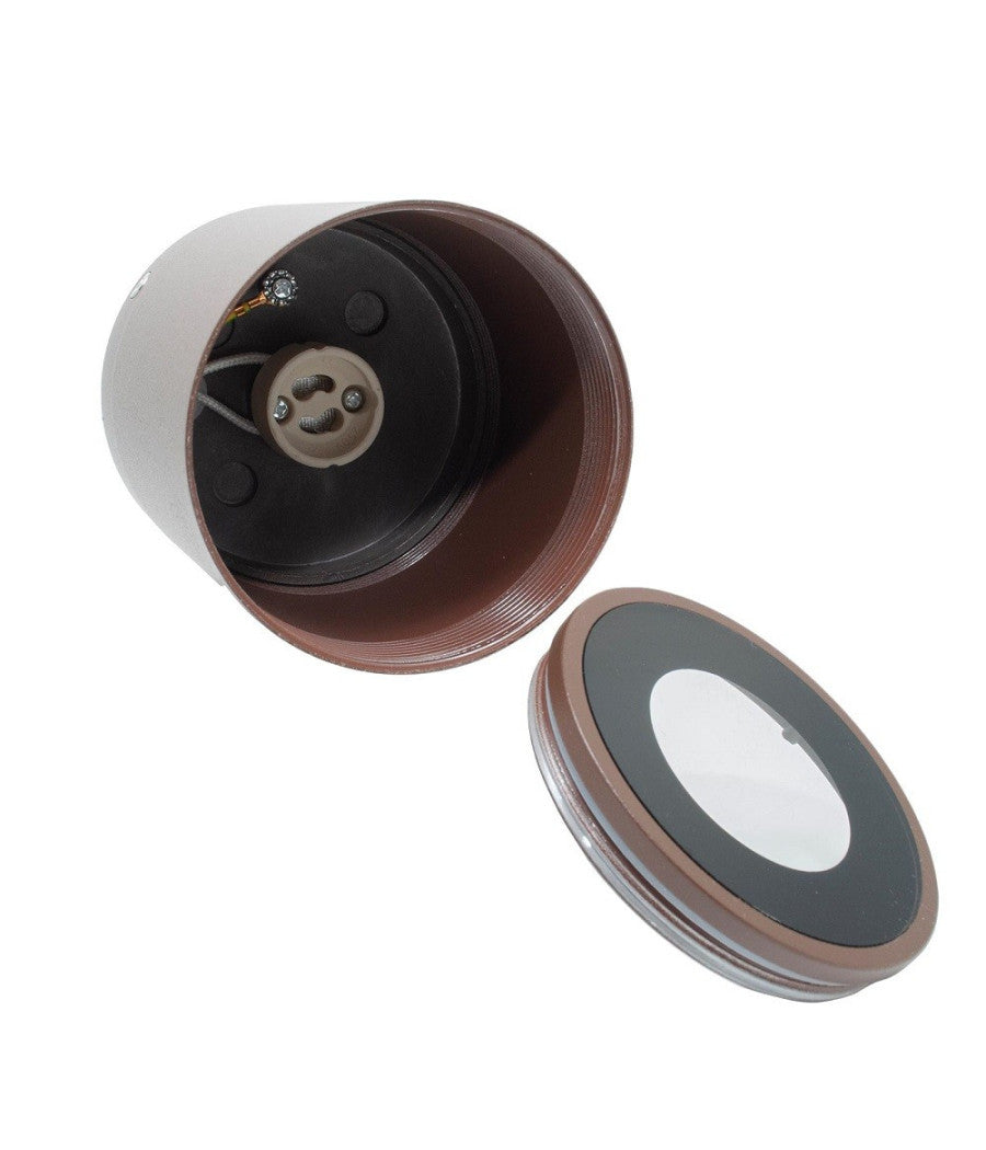 Faretto Lampada Soffitto Attacco Gu10 Plafoniera Tonda Esterno Led Impermeabile  Marrone       