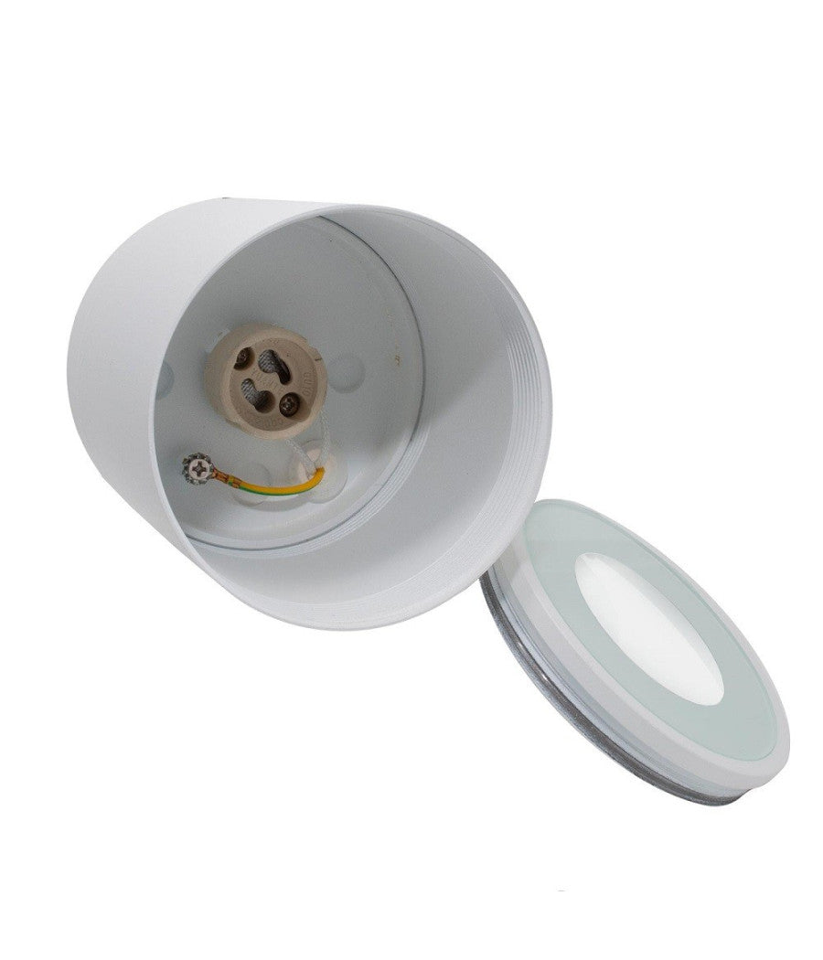 Faretto Lampada Soffitto Attacco Gu10 Plafoniera Tonda Esterno Led Impermeabile  Bianco       