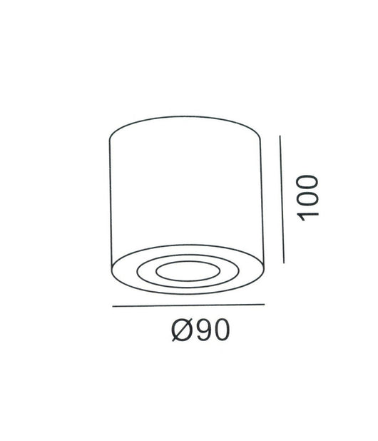 Faretto Lampada Soffitto Attacco Gu10 Plafoniera Tonda Esterno Led Impermeabile  Nero       