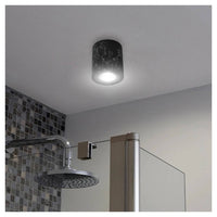 Trade Shop - Faretto Lampada Soffitto Bagno Vasca Box Doccia Portalampada Gu10 Impermeabile Ip65 - Nero
