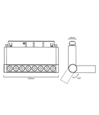 Faretto Led 10 W Magnetico Rettangolare Per Binario 48v Luce 3000k 4000k Fr-r160         