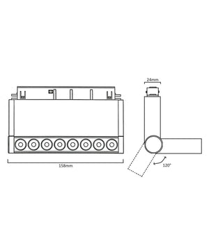 Faretto Led 10 W Magnetico Rettangolare Per Binario 48v Luce 3000k 4000k Fr-r160         