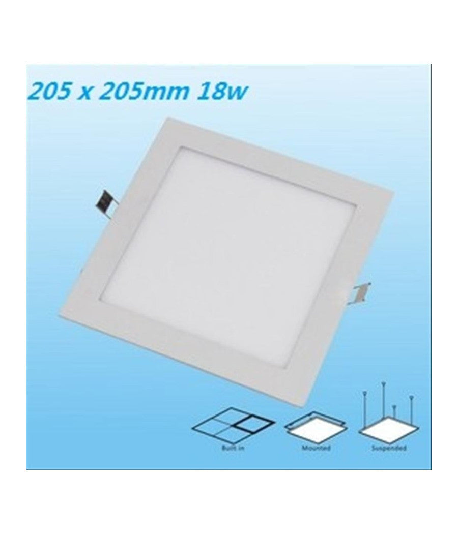 Faretto Led 18w Ultra Slim Quadrato Incasso A Molla Con Led Driver 22.5cm         