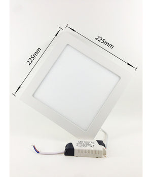 Faretto Led 18w Ultra Slim Quadrato Incasso A Molla Con Led Driver 22.5cm         