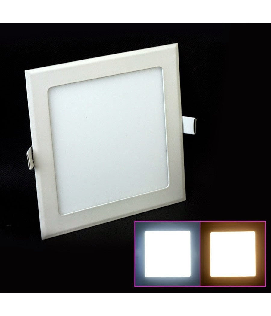 Faretto Led 18w Ultra Slim Quadrato Incasso A Molla Con Led Driver 22.5cm  -bianco Naturale  Quadrato    -