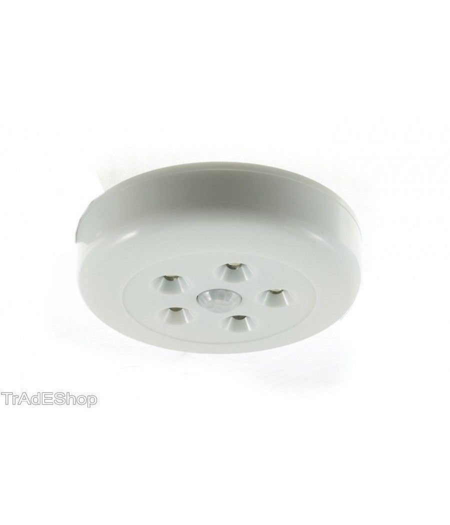 Faretto Led 1w Luce Bianca Fredda 5 Led Armadio Sensore Movimento Calamitata         