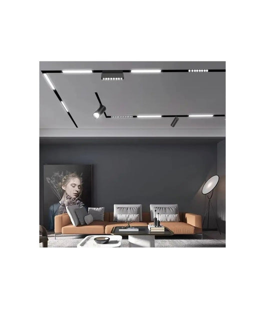 Faretto Led 24 W Magnetico Rettangolare Per Binario 48v Luce 3000k 4000k Fr-r300  -bianco Caldo      -