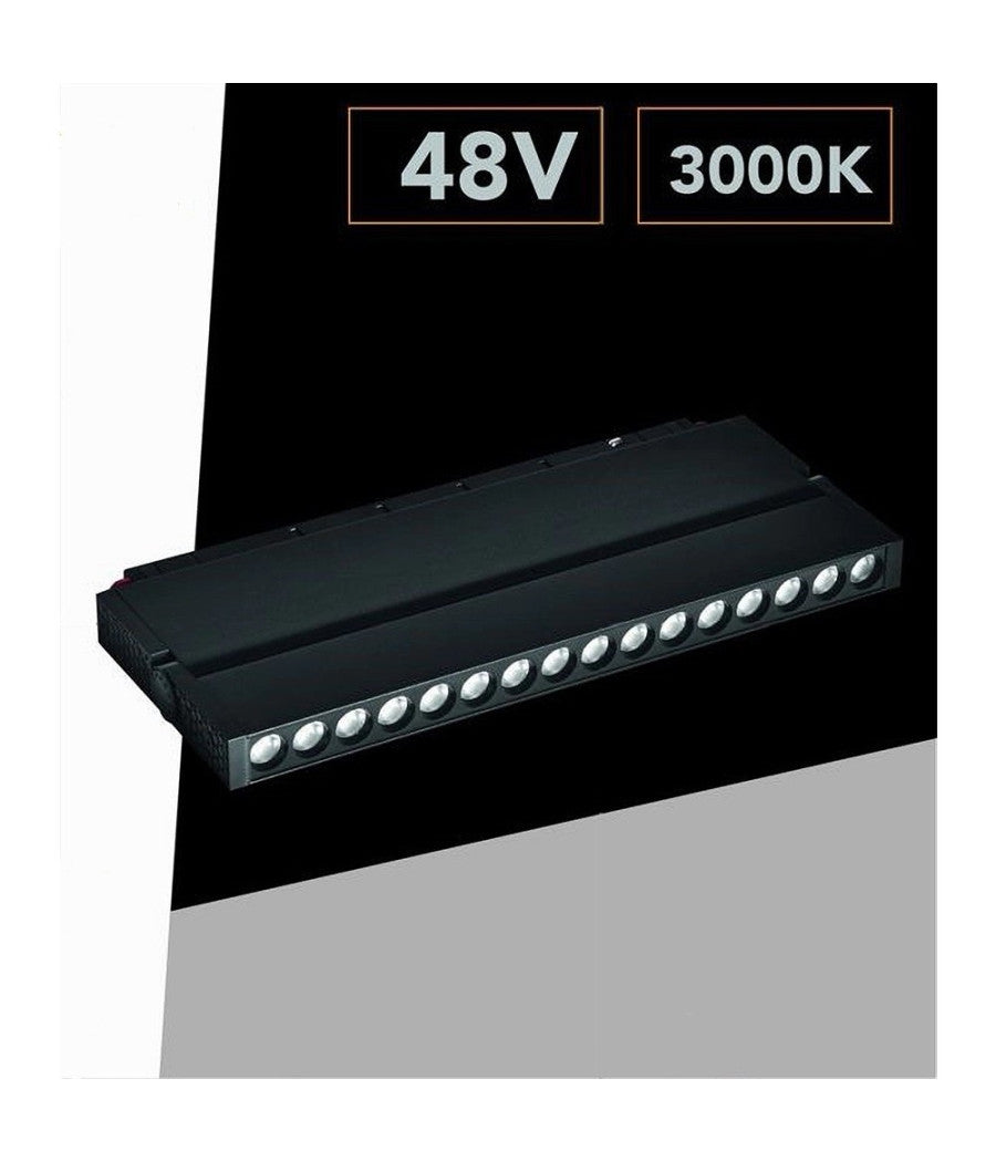 Faretto Led 24 W Magnetico Rettangolare Per Binario 48v Luce 3000k 4000k Fr-r300         