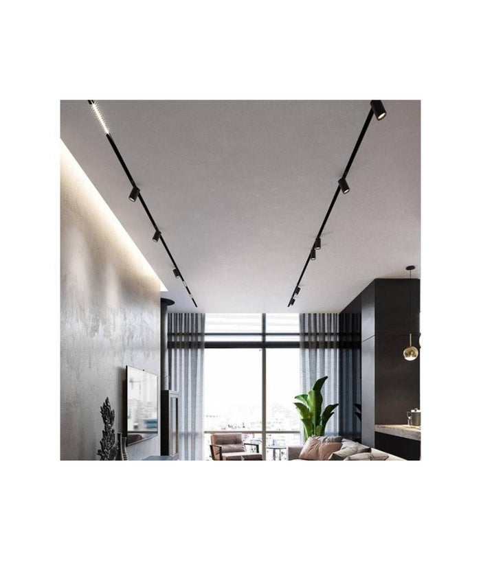 Faretto Led 24w Nero Magnetico Per Binario Monofase 48v Luce 4000k 3000k Cob-24w         