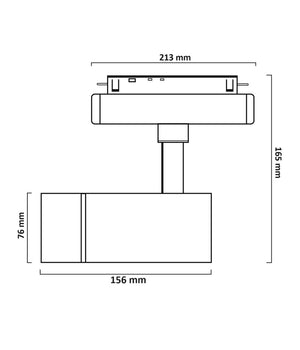 Faretto Led 24w Nero Magnetico Per Binario Monofase 48v Luce 4000k 3000k Cob-24w  -bianco Caldo      -