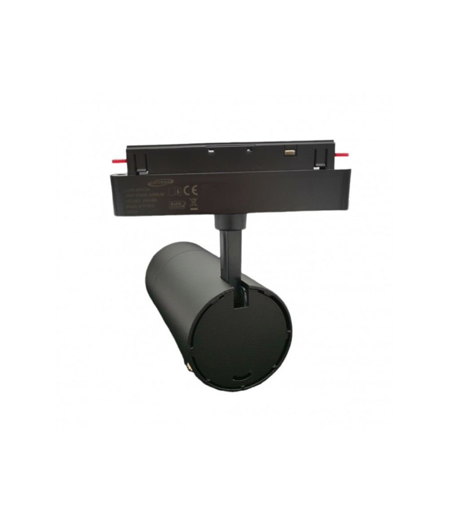 Faretto Led 24w Nero Magnetico Per Binario Monofase 48v Luce 4000k 3000k Cob-24w  -bianco Naturale      -