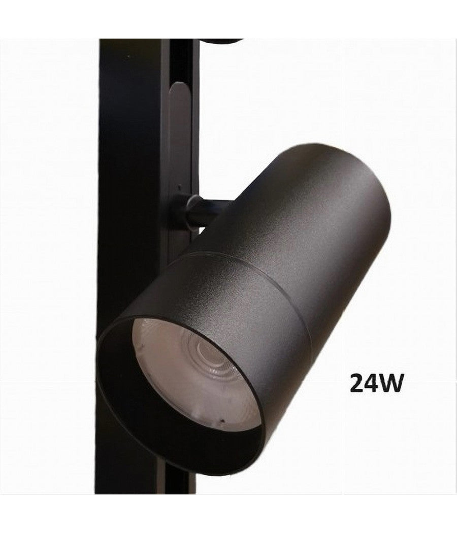 Faretto Led 24w Nero Magnetico Per Binario Monofase 48v Luce 4000k 3000k Cob-24w         