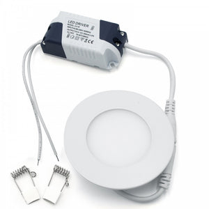 faretto led 3 Watt pannello incasso rotondo 180LM luce calda 3200k - Tech-It