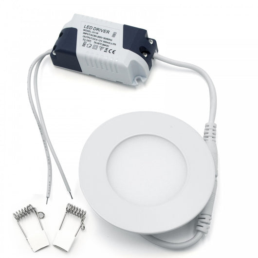 faretto led 3 Watt pannello incasso rotondo 180LM luce calda 3200k - Tech-It