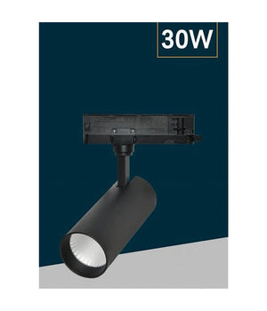 Faretto Led 30 W Binario Track Trifase Faro Luce 4000k Ip20 Nero Bianco Pt4-30w         