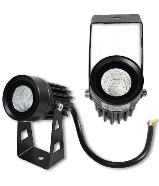 Faretto Led 3,5 W Nero Es38 Staffa Orientabile Esterno Varie Tonalita' Luce Ip65         