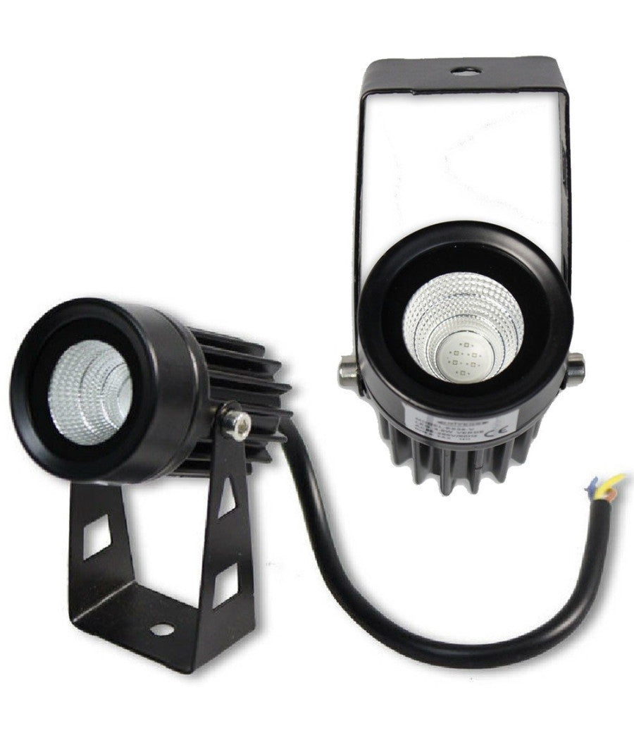 Faretto Led 3,5 W Nero Es38 Staffa Orientabile Esterno Varie Tonalita' Luce Ip65         