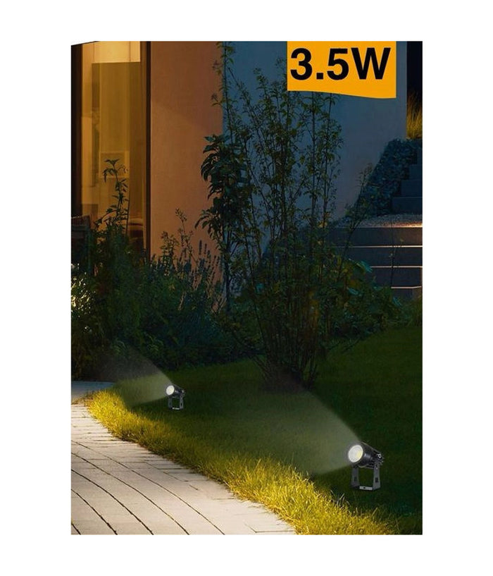Faretto Led 3,5 W Nero Es38 Staffa Orientabile Esterno Varie Tonalita' Luce Ip65         