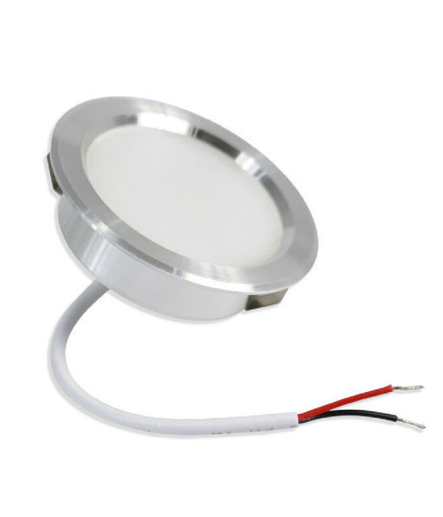 Faretto Led 3w Ad Incasso Rotondo Luce Calda Fredda Naturale Opaco Bordo Argento         