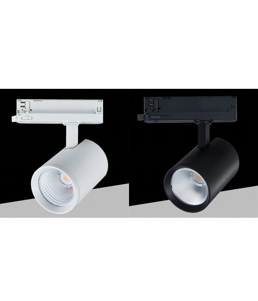Faretto Led 40 W Per Binario Track Trifase Faro Luce Naturale 4000k Ip20 Pt4-40w         