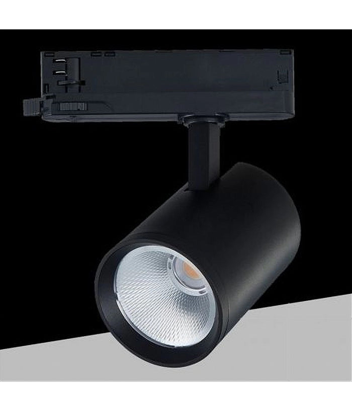 Faretto Led 40 W Per Binario Track Trifase Faro Luce Naturale 4000k Ip20 Pt4-40w  Nero       