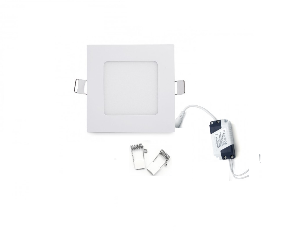Faretto Led 6 Watt Pannello Incasso quadrato 450LM Luce calda 3200k - Tech-It