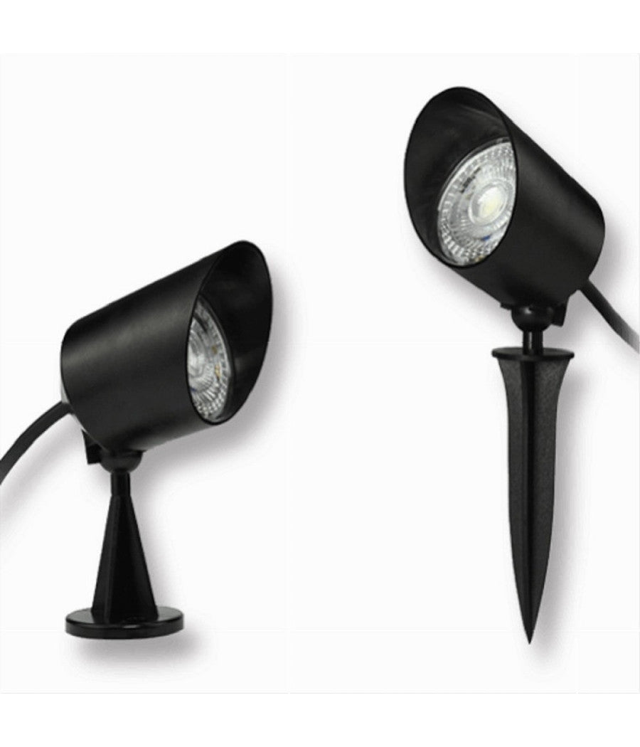 Faretto Led 7w Con Snodo Picchetto Staffa Lampada Per Esterno Segnapassi Ip65 110         