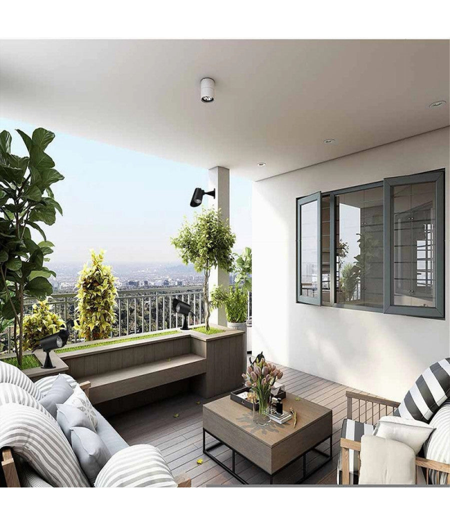 Faretto Led 7w Con Snodo Picchetto Staffa Lampada Per Esterno Segnapassi Ip65 110         