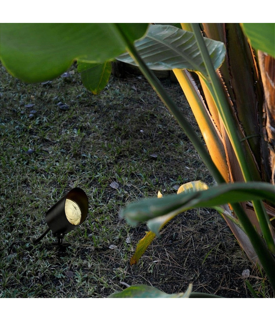 Faretto Led 7w Con Snodo Picchetto Staffa Lampada Per Esterno Segnapassi Ip65 110  -bianco Naturale      -