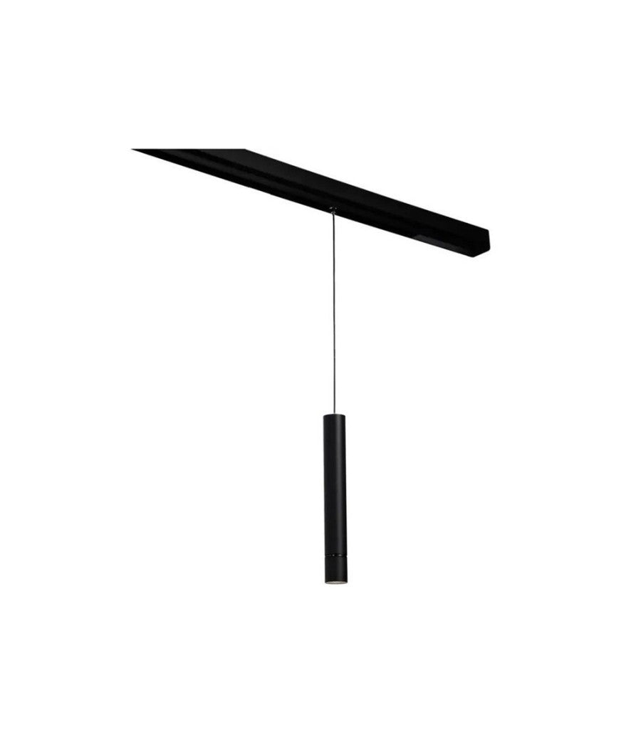 Faretto Led A Cilindro 8w Nero Per Binario Magnetico 48v Luce 3000k 4000k Cob-40  -bianco Caldo      -