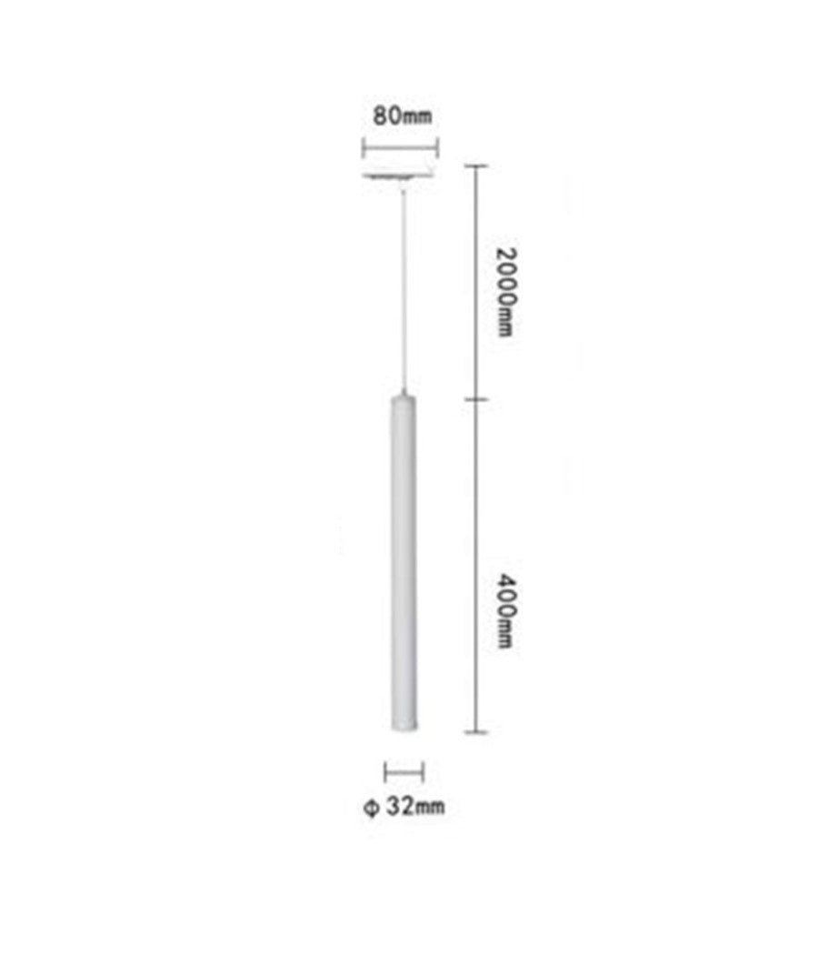 Faretto Led A Sospensione 3 W Cilindro Per Binario Track Monofase Lampada Lp-80  Bianco       