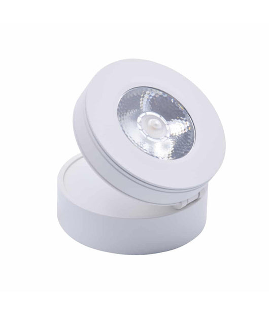 Faretto Led A Superficie Orientabile 7w Luce Naturale Fredda Calda Bianco F-7w-b         