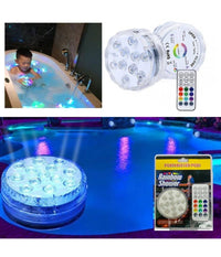 Faretto Led Ad Immersione Per Piscine 13led Rgb Multicolore Con Telecomando Ip68         