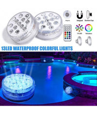 Faretto Led Ad Immersione Per Piscine 13led Rgb Multicolore Con Telecomando Ip68         