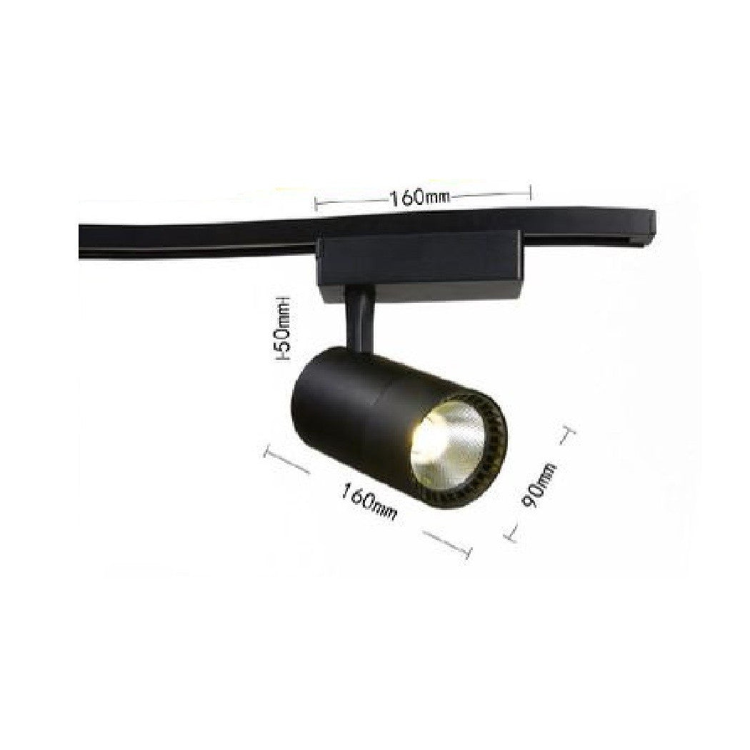 Trade Shop - Faretto Led Cob Con Binario 30w Lampada Pista Luce Fredda Naturale Calda F30w-9h -