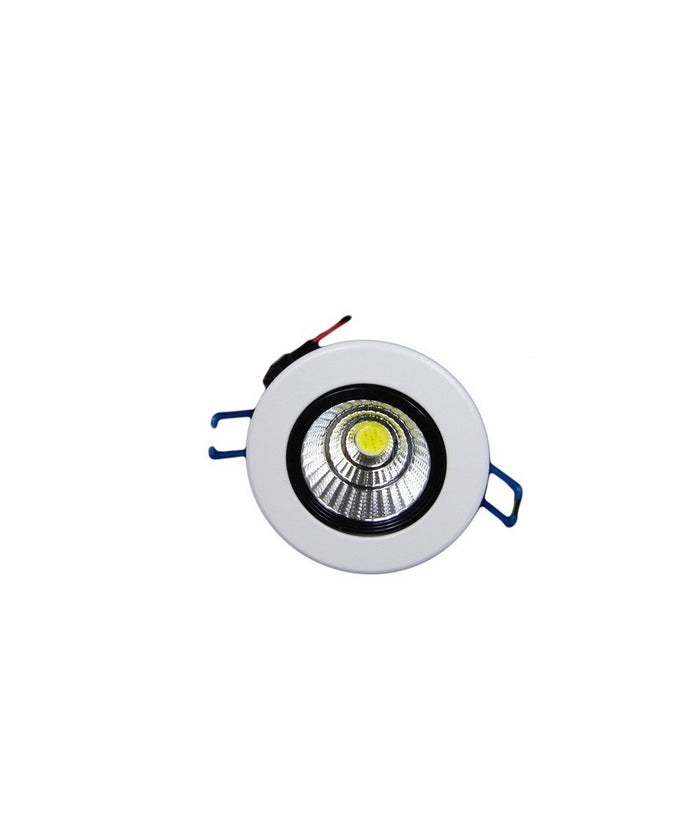 Faretto Led Cob Incasso Da 3w 5w 7w 12w 20w 30w Con Molle Alette Alta Potenza  Bianco-bianco Caldo-5 Watt      