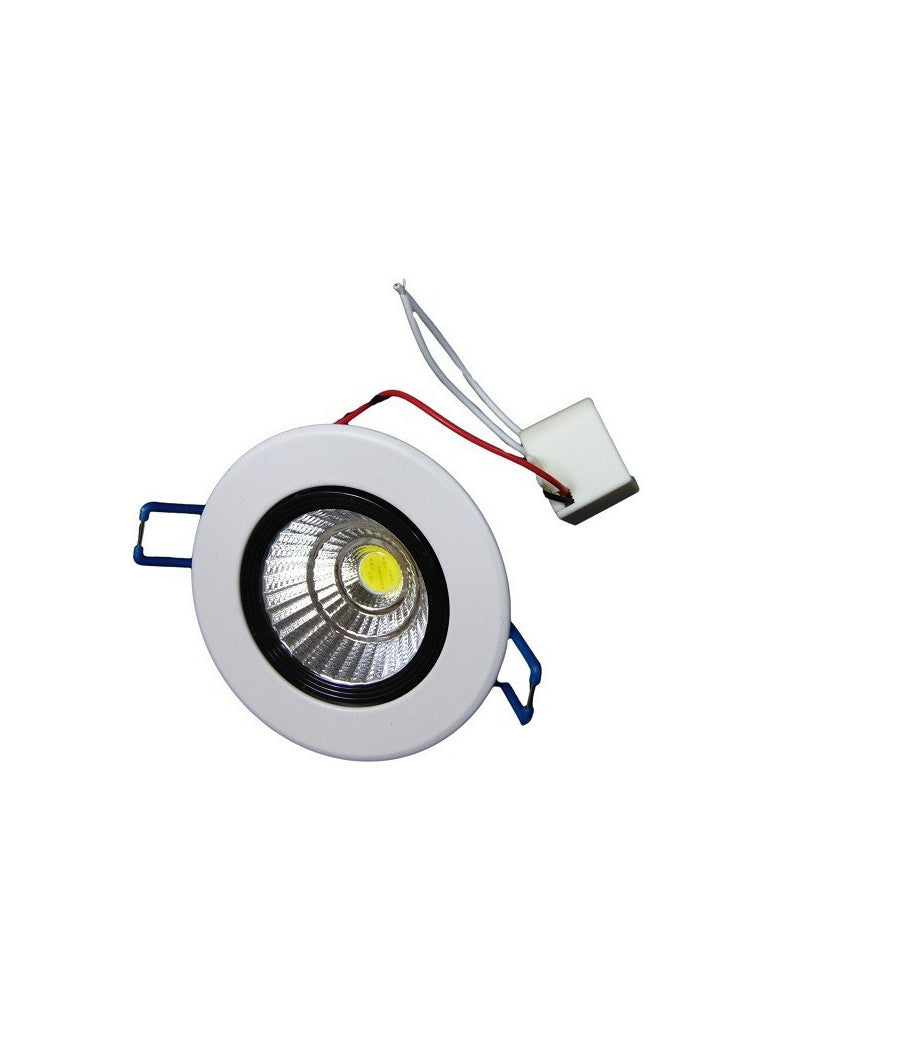 Faretto Led Cob Incasso Da 3w 5w 7w 12w 20w 30w Con Molle Alette Alta Potenza  Bianco-bianco Freddo-3 Watt      