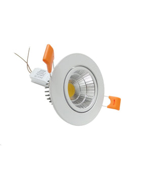 Faretto Led Cob Incasso Molle Alette Cornice Bianca Luce Bianco Calda Fredda 5 W         