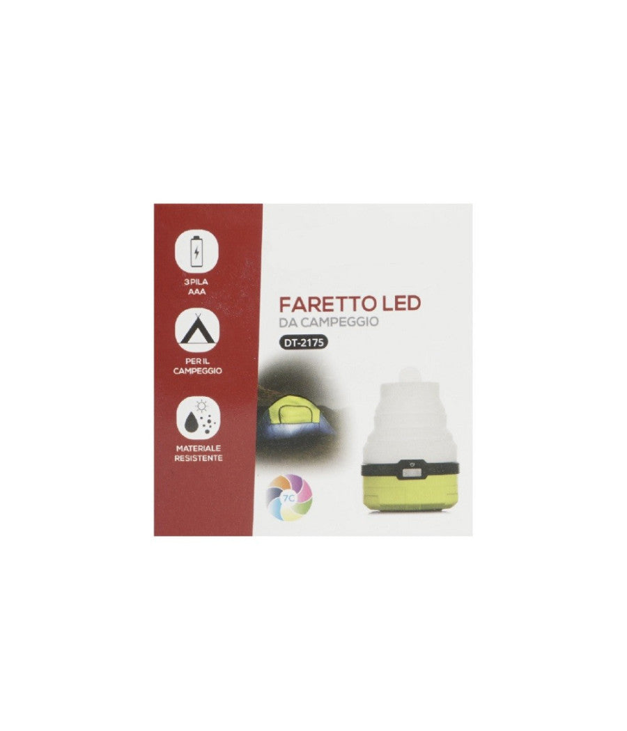 Faretto Led Da Campeggio Rgb 7 Colori Luce Appendibile Richiudibile Ip20 Dt-2175         