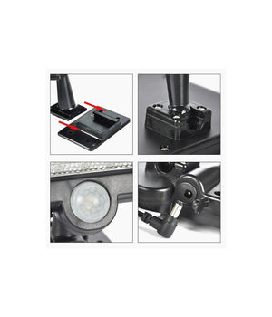 Faretto Led Da Esterno Con Pannello Solare Con Sensore Di Movimento Telecomando         