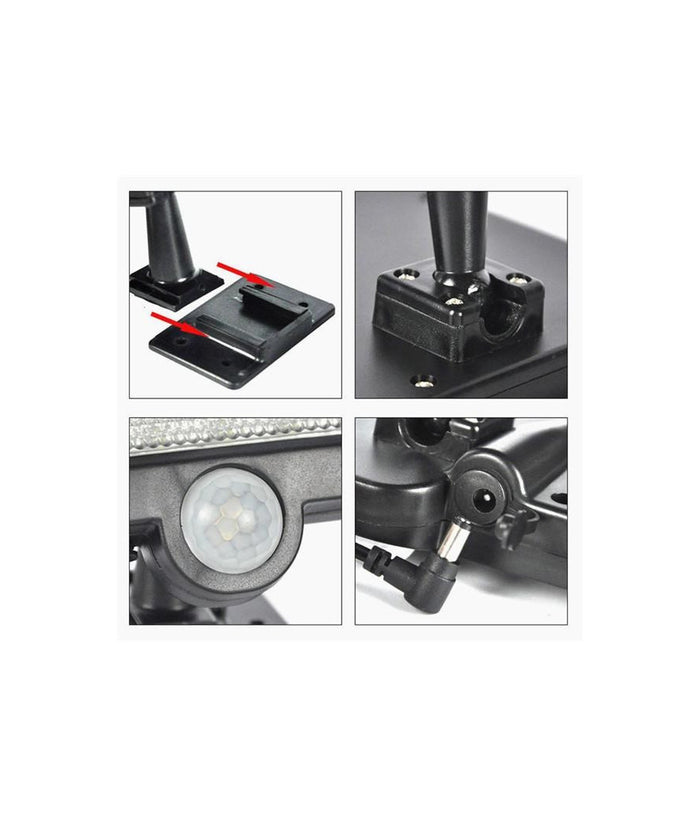 Faretto Led Da Esterno Con Pannello Solare Con Sensore Di Movimento Telecomando         